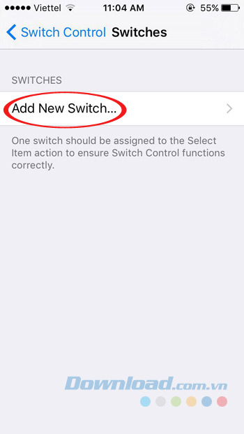 Nhấn Add New Switch