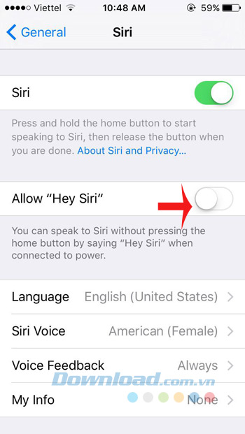 Bật Siri ở chế độ rảnh tay
