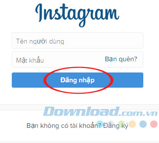 Đăng nhập vào Instagram