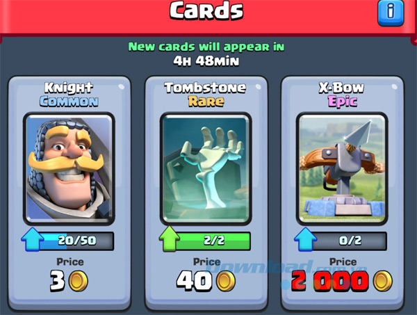 Cấp độ thẻ bài trong Clash Royale