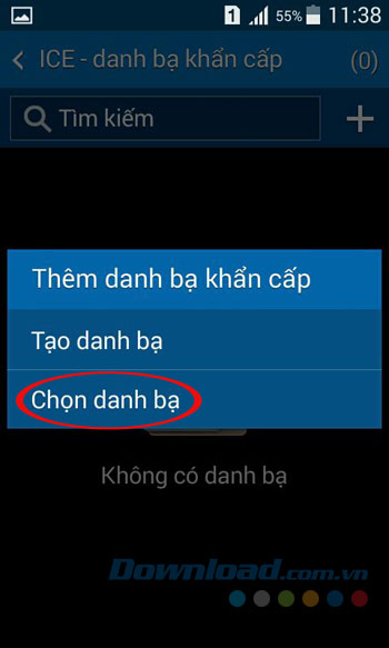 Chọn danh bạ