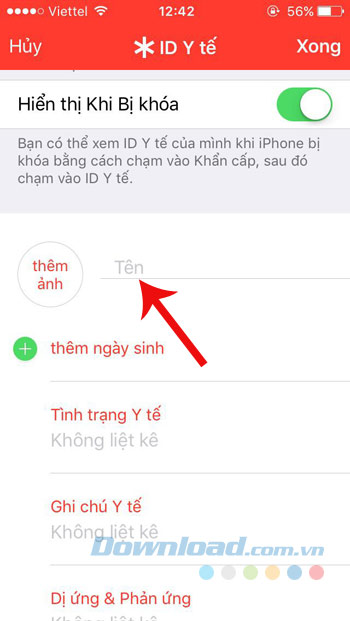 Điền tên của bạn