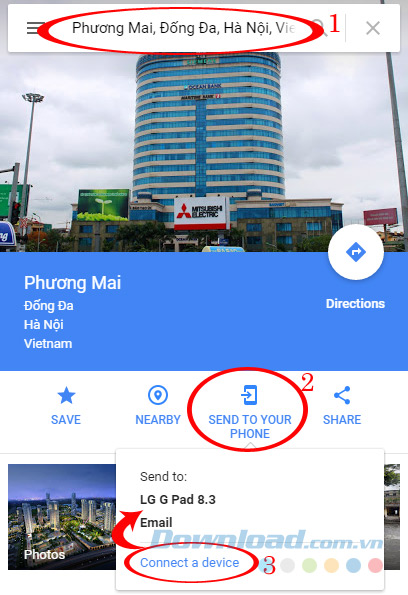 Chọn Send to your phone từ Google Maps