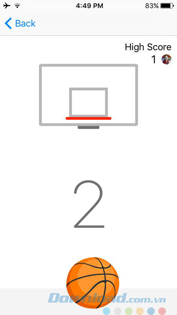 Giao diện chơi game bóng rổ