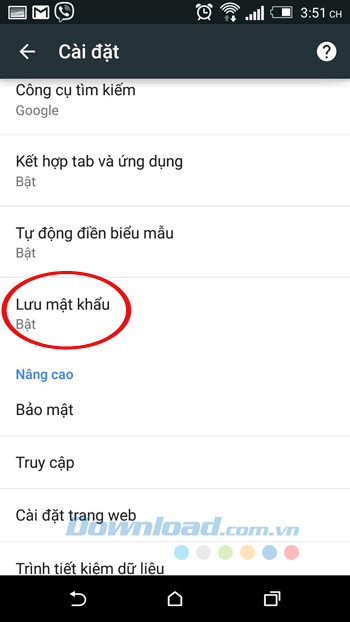 Lưu mật khẩu