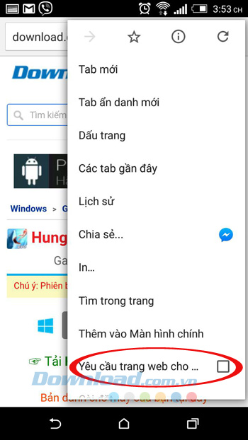 Yêu cầu trang web