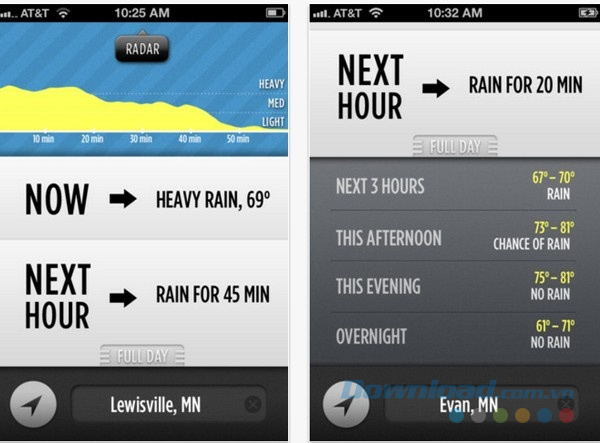 ứng dụng thời tiết trên iPhone