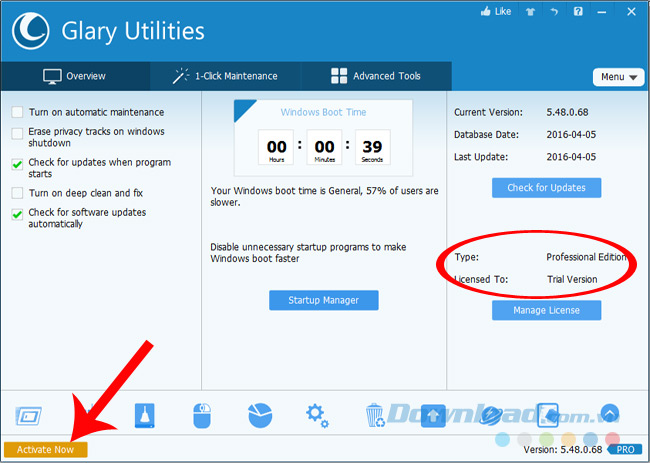 Kích hoạt bản quyền phần mềm Glary Utilities Pro