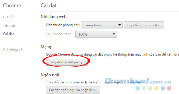 Thay đổi Proxy