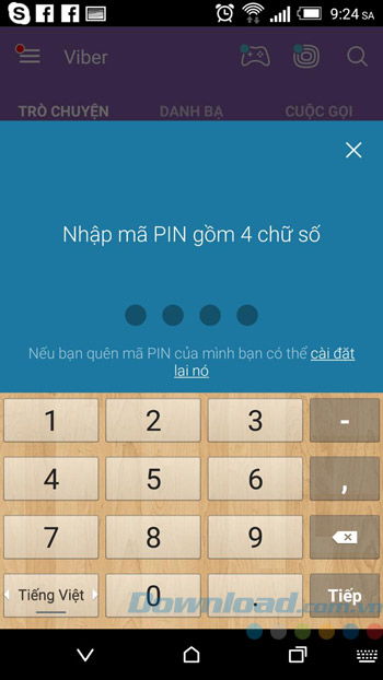 Nhập mã pin