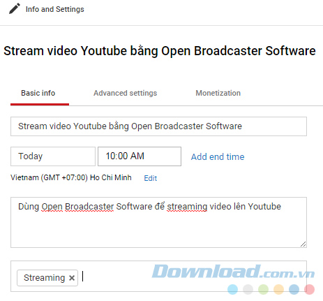 Stream video lên Youtube bằng OBS