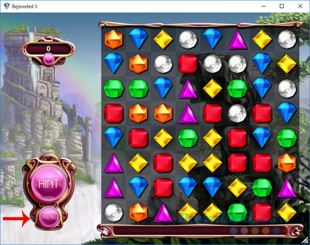 Giao diện chơi game Bejeweled