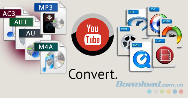 Cách convert link Youtube thành video MP4, AAC, WAV, WMV, FLV, AVI...