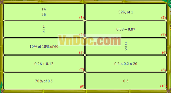 Đề thi violympic toán tiếng anh lớp 5 vòng 10