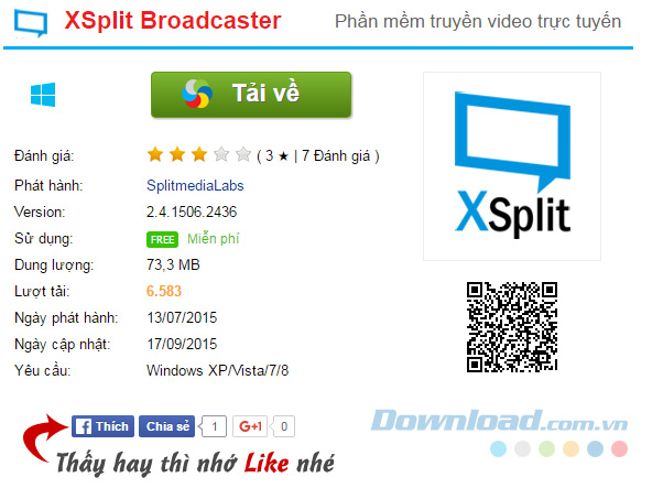 Tải về phần mềm XSplit Broadcaster