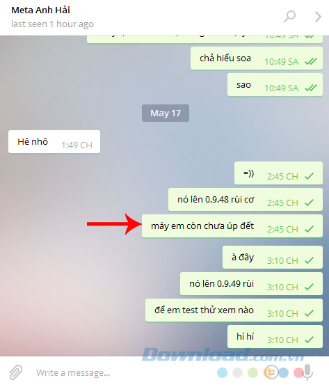 Thay đổi tin nhắn Telegram trên máy tính