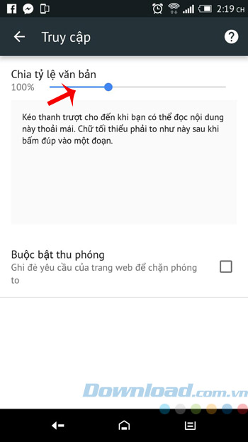 Phóng to văn bản