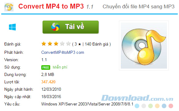 Download phần mềm MP4 to MP3