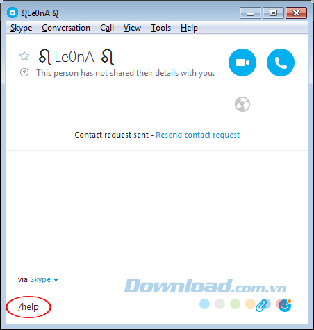 Một số lệnh hay dùng khi chat Skype