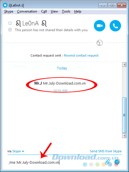 Cách dùng lệnh khi chat Skype