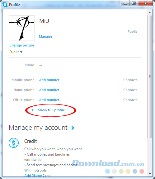 remove tài khoản Skype