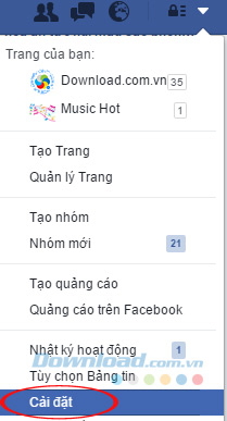 Cài đặt Facebook