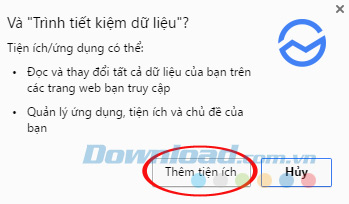 Cài đặt tiện ích mở rộng Data Saver