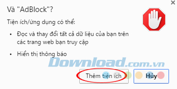 Thêm tiện ích mở rộng AdBlock