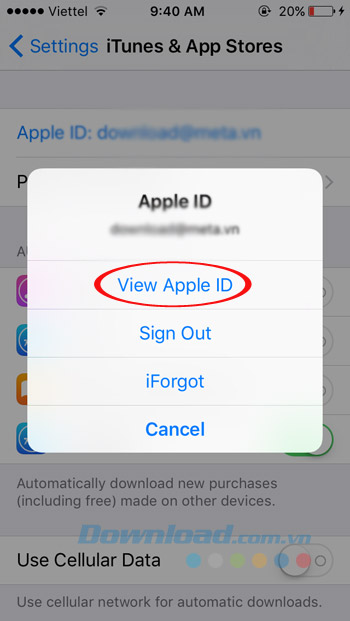 Xem Apple ID