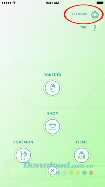 Mục Settings của Pokemon Go