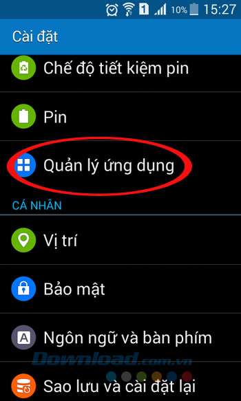 Quản lý ứng dụng