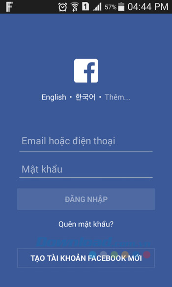 Đăng nhập Facebook