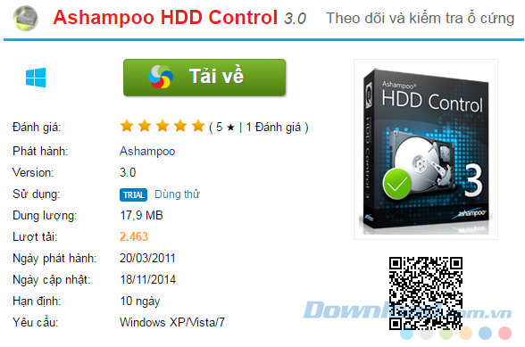 [Miễn phí] Bản quyền phần mềm Ashampoo HDD Control