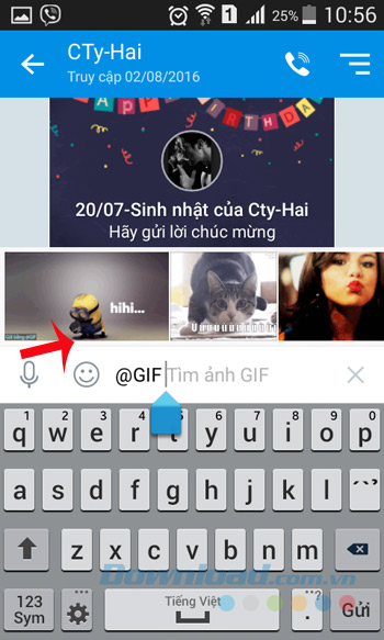 Cách gửi ảnh GIF chia sẻ ảnh động trên Zalo
