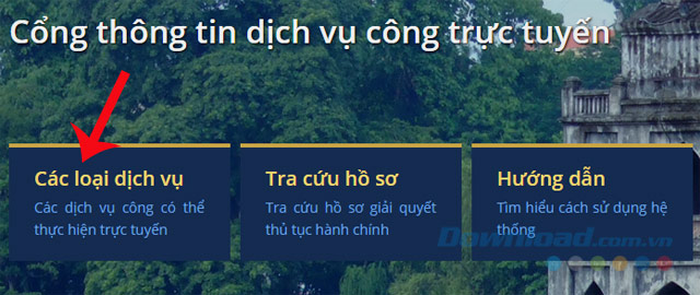 Chọn dịch vụ