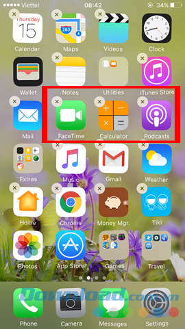Xóa ứng dụng mặc định trên iphone 7