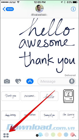 Cho phép iMessage tự thêm ứng dụng