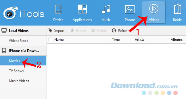 Dùng iTools copy video cho iPhone