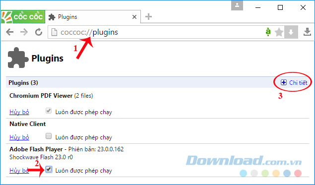 Cho phép Flash Player chạy trên trình duyệt