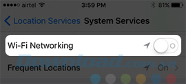Tắt WiFi Networking