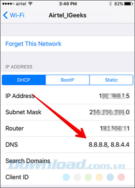 Nhập DNS mới