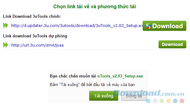 Tải xuống file cài đặt