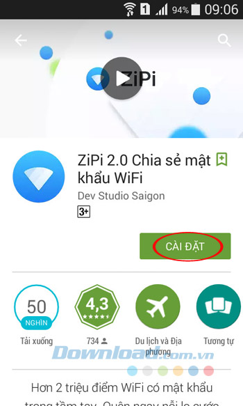 Cài đặt Zipi