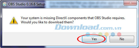 Báo lỗi thiếu DirectX