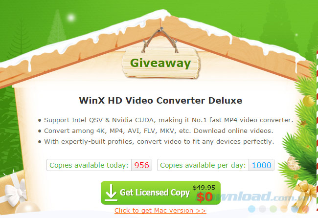 [Miễn phí] Bản quyền WinX HD Video Converter Deluxe