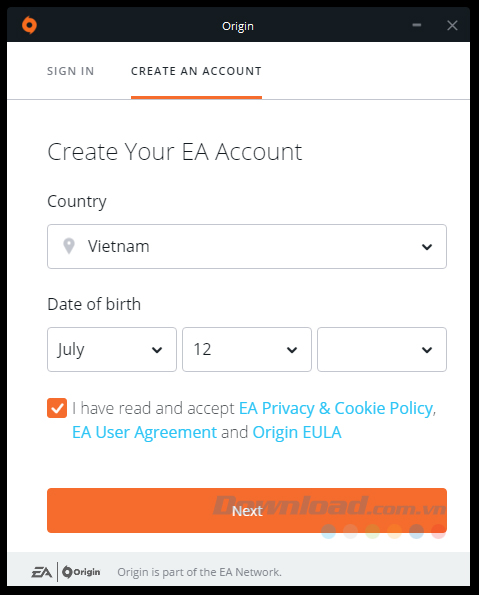 Create an account