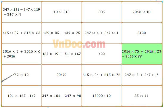 Đề thi Violympic Toán lớp 4 vòng 10 năm 2016 - 2017