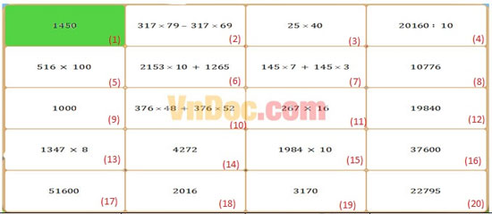 Đề thi Violympic Toán lớp 4 vòng 9 