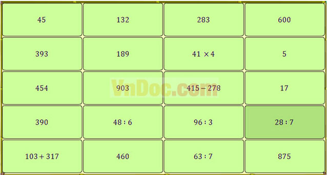 Đề thi Violympic Toán lớp 3 vòng 6