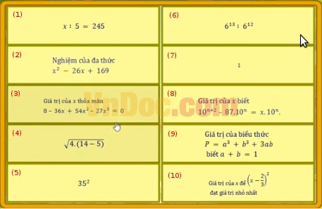 Đề thi Violympic môn Toán lớp 8 vòng 3